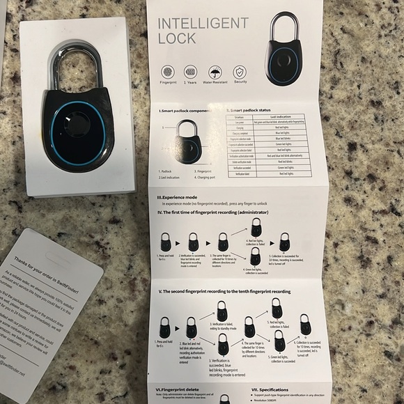 Intelligent Padlock- Fingerprint Biometrics, Keyless - Picture 8 of 9